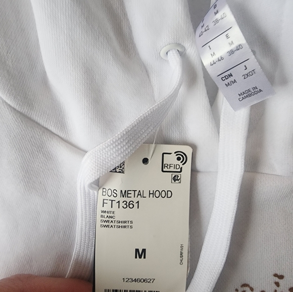 Adidas White Hoodie Sweatshirt - Picture 3 of 3